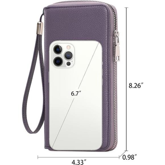 New Womens Wallet RFID Blocking Leather Zip Around Wallet Large Capacity - Picture 2 of 6